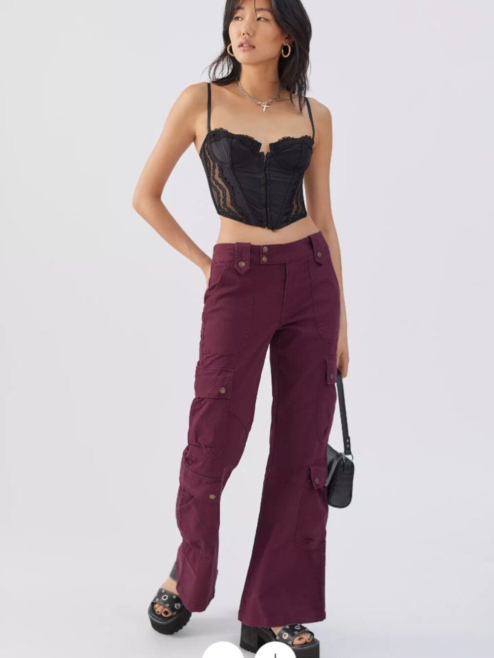 Urban Outfitters BDG Purple Ali Flare Cargo Pants